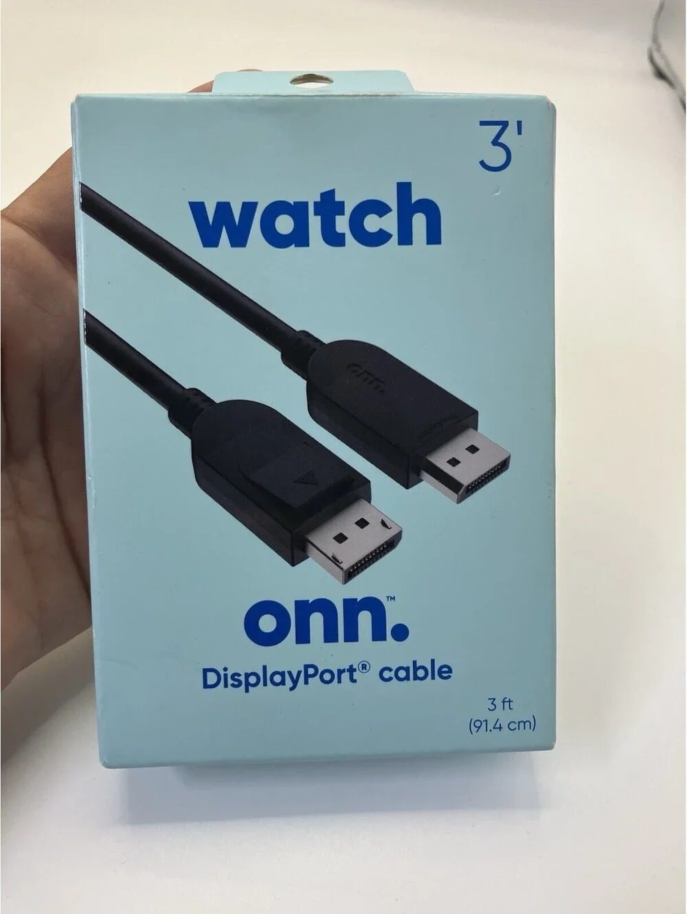Watch Onn 3 Ft DisplayPort Cable. New Sealed Box Fast Ship